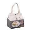 Sandwich Canvas Lunch Box Bento Bag Portable Button Large Capacity Lunch Tote Bag