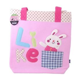 [Cute Rabbit] Embroidered Applique Fabric Art Draw String Bag / Drawstring Pouch (6.7*8.5)