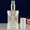 40ML Silver Antique Spray Perfume Dispenser Bottle Frosted Glass Empty Toner Bottle Refillable Container