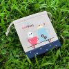 [Love Coffee] Embroidered Applique Fabric Art Draw String Bag / Drawstring Pouch (5.7*6.7)