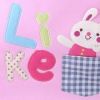 [Cute Rabbit] Embroidered Applique Fabric Art Draw String Bag / Drawstring Pouch (6.7*8.5)