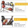 Sports Equipment Organizer; Sports Gear Basketball Storage with Baskets and Hooks; Ball Storage Rack; Garage Ball Storage; Sports Gear Storage; Rollin