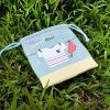 [A Sunny day] Embroidered Applique Fabric Art Draw String Bag / Drawstring Pouch (5.7*6.7)