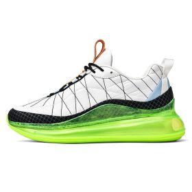 2022 New Running Shoes Men Fashion Blade Sneakers Male Summer Breathable Mesh Sport Tennis Shoes Street Hot Flats Sneakers (Color: White green, size: 45)