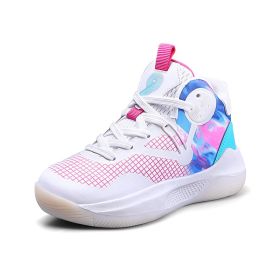 Autumn Winter 2022 Sneakers For Boy Fashion Tennis Shoes Leather Casual Sports Shoes Boy Running Shoes Older Kids Zapatillas (Color: White pink, size: 38)