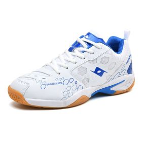 QUAOAR Men Women Sport Badminton Shoes Outdoor Spring Autumn Women Anti-Slippery Gym Sneakers White Man Trainer Tennis Shoes (Color: Blue, size: 42)