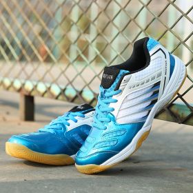 Men Women Sport Badminton Shoes Outdoor Women Gym Walking Sneakers Red Blue Man Professional Table Tennis Shoes Trainer (Color: Blue, size: 38)