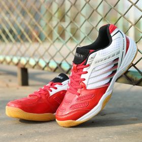 Men Women Sport Badminton Shoes Outdoor Women Gym Walking Sneakers Red Blue Man Professional Table Tennis Shoes Trainer (Color: Red, size: 42)