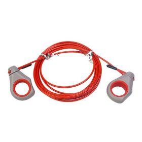 Gym Home Exercise Adjustable Length Finger Ring Handle Fitness Jump Rope (Color: Red, Type: Jump Rope)