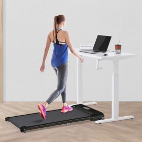 2 in 1 Under Desk Electric Treadmill 2.5HP;  with Bluetooth APP and speaker;  Remote Control;  Display;  Walking Jogging Running Machine Fitness Equip (Color: Black)