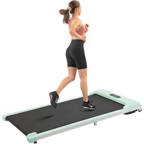 2 in 1 Under Desk Electric Treadmill 2.5HP;  with Bluetooth APP and speaker;  Remote Control;  Display;  Walking Jogging Running Machine Fitness Equip (Color: green)