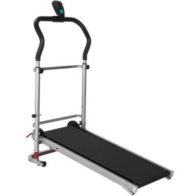 Home Fitness Exercise Portable Motorized Shock-Absorbing Folding Manual Treadmill (Color: Black, Type: Treadmill)